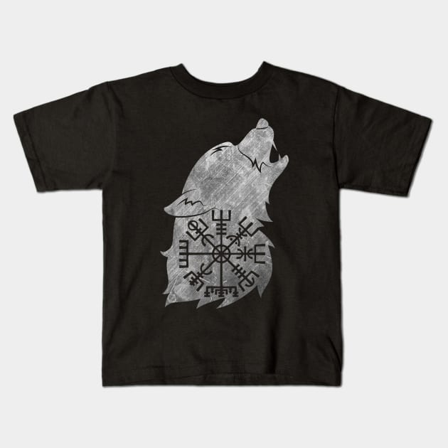 Wolf Fenrir Mythical Rreature Viking Norse Myth Kids T-Shirt by Dojaja